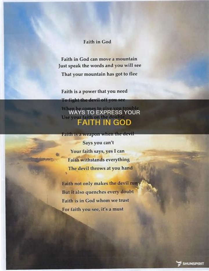 How can I express my faith?