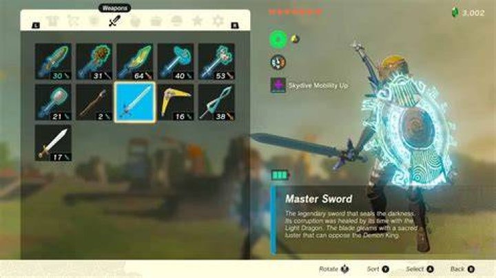 Is the Giants knife better than the Master Sword?