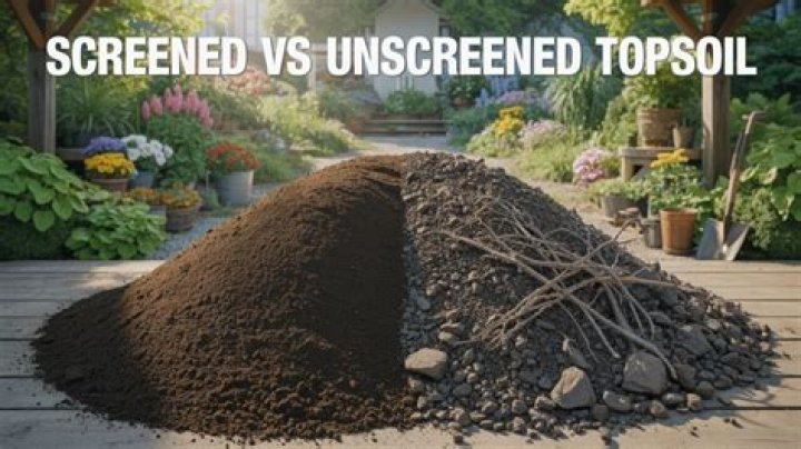 What is the difference between screened and unscreened topsoil?