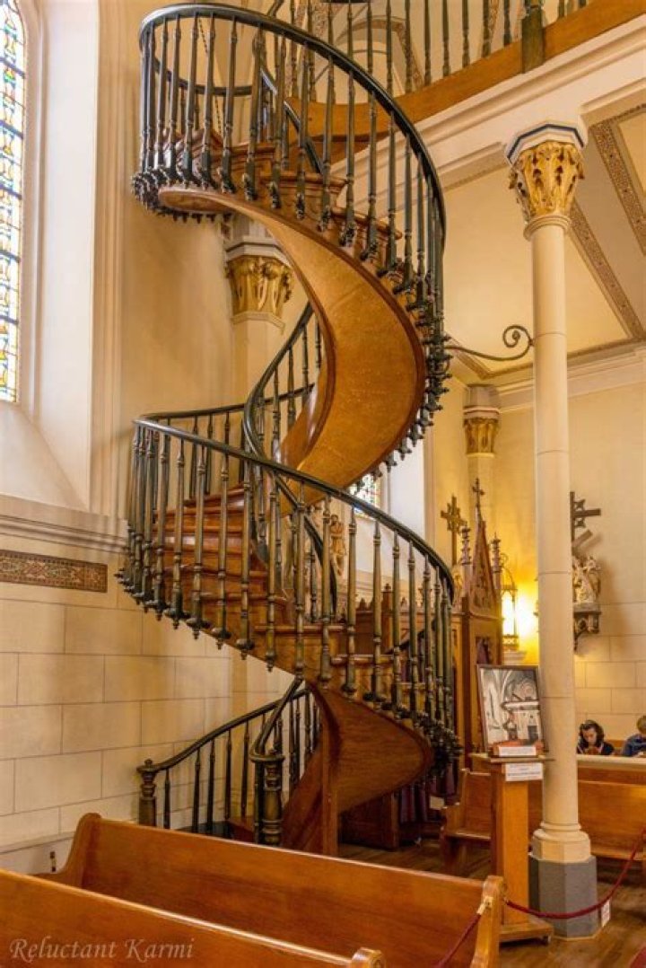 What kind of wood is the Loretto staircase made of?